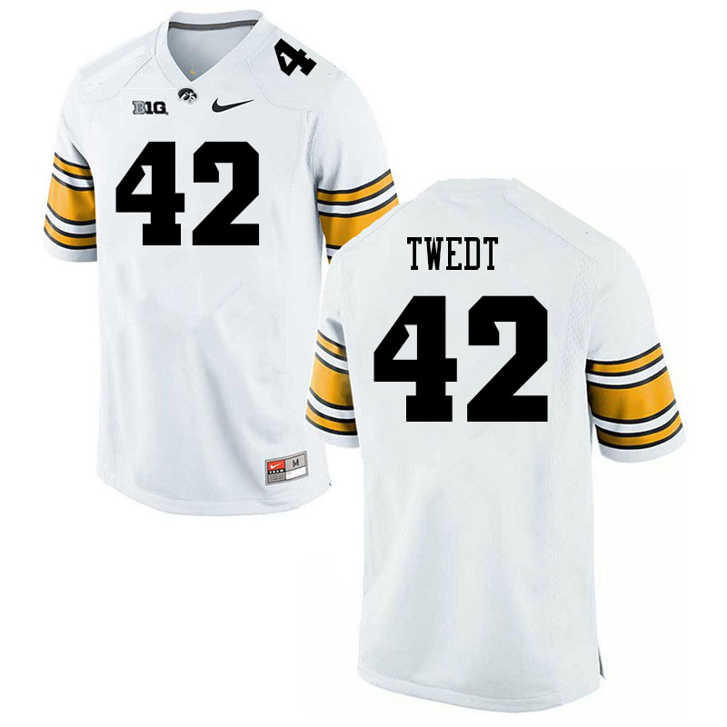 Men #42 Zach Twedt Iowa Hawkeyes College Football Jerseys Sale-White - Click Image to Close